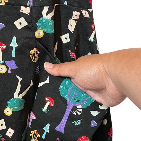 Collectif Peta in Wonderland Printed Swing Midi Dress Size US 10 - Picture 12 of 17